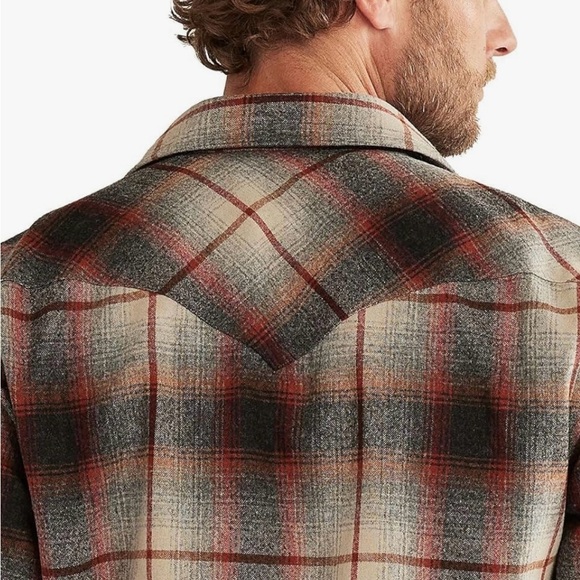 Pendleton | Men’s red/grey Canyon Plaid Western button down shirt, pockets, sz L - Picture 4 of 16